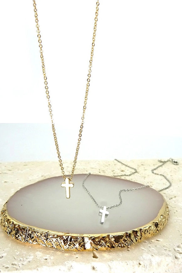 Dainty Cross Necklace – Petite Minimalist Pendant for Women