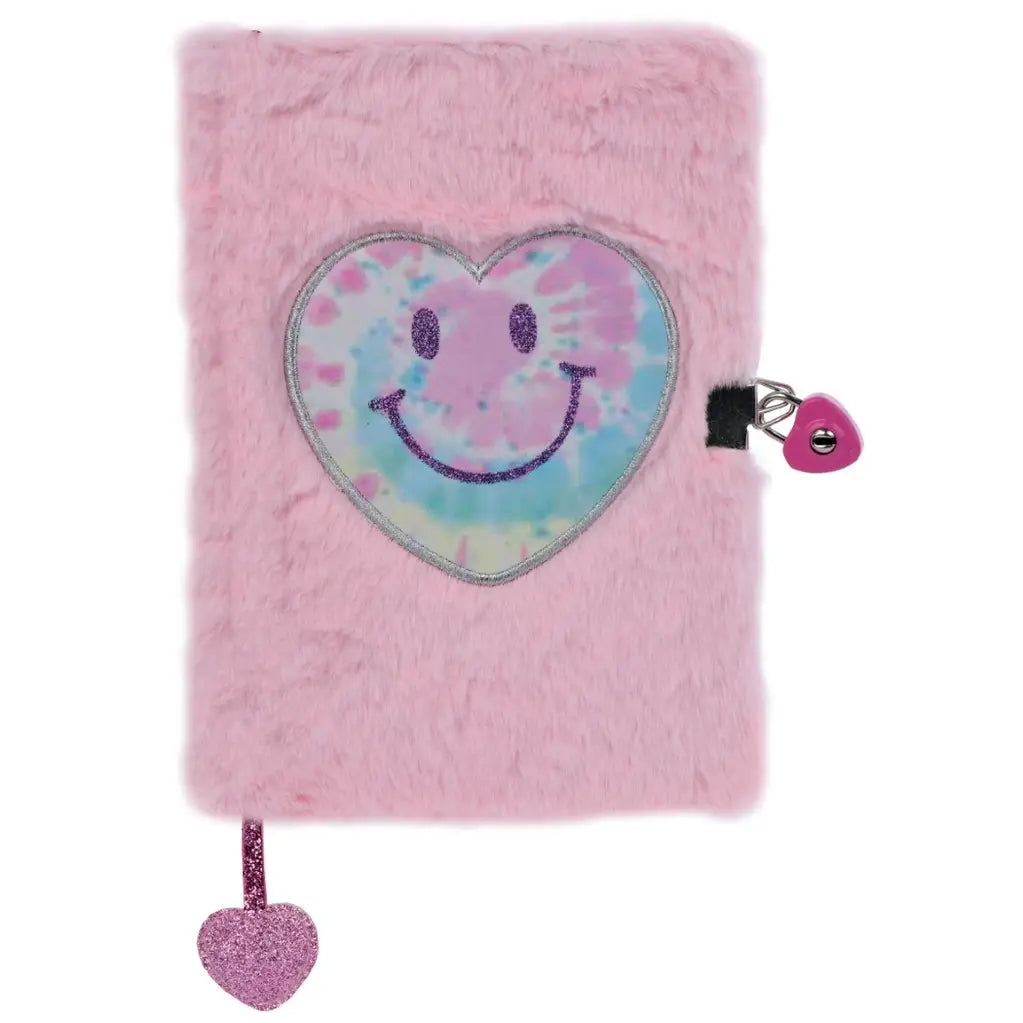 Plush Heart Lock & Key Journal – Secret Furry Diary for Girls