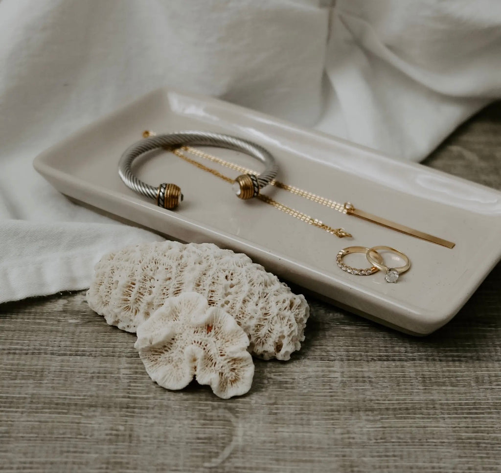 Cream Stoneware Tray