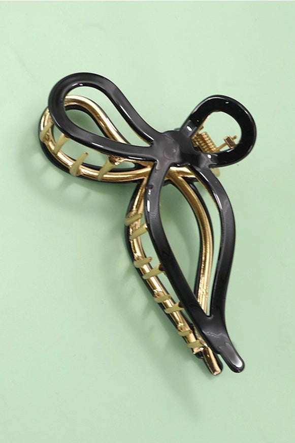 Jumbo Cellulose Bow Hair Claw – Premium Acetate Elegant French Style Clip