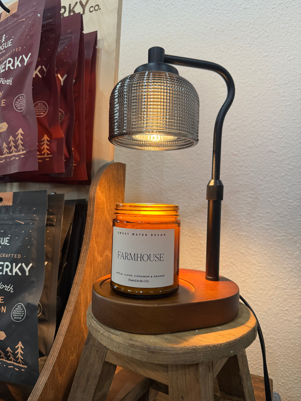 Candle Lamp Warmer, Wood Base