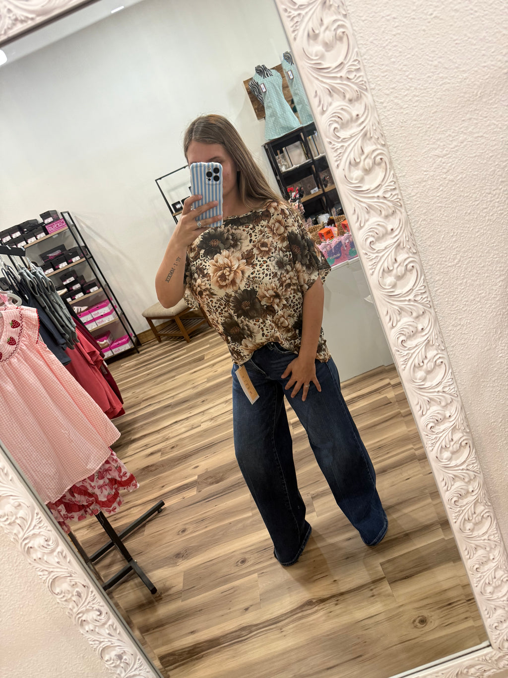 BLOOM IN LEOPARD MESH TOP