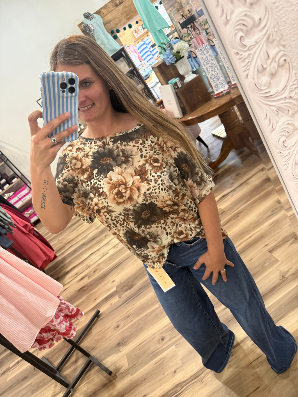 BLOOM IN LEOPARD MESH TOP