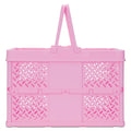 Aesthetic Pink Mini Storage Crate - Foldable Desktop Organizer & Teacher Gift