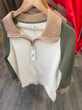 Cozy long sleeve half zip sweater
