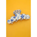 Vintage French Toile Porcelain-Style Half Moon Hair Claw Clip