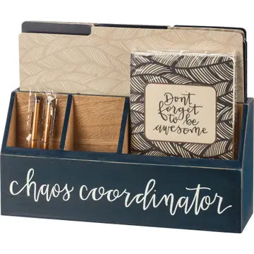 Chaos Coordinator Deluxe Desk Set | 8-Piece Motivational Office Organizer & Stationery Kit