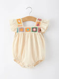 Boho Hand-Crocheted Summer Baby Romper – Vintage Ruffle Sunsuit