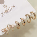 Mini Bow Gold Huggie Hoop Trio – 3-Pair Hypoallergenic Earring Set