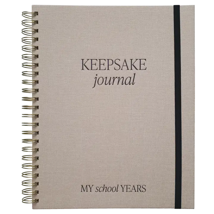 K-12 School Years Memory Book – Premium Fabric Kids Keepsake Journal with Memento Envelopes