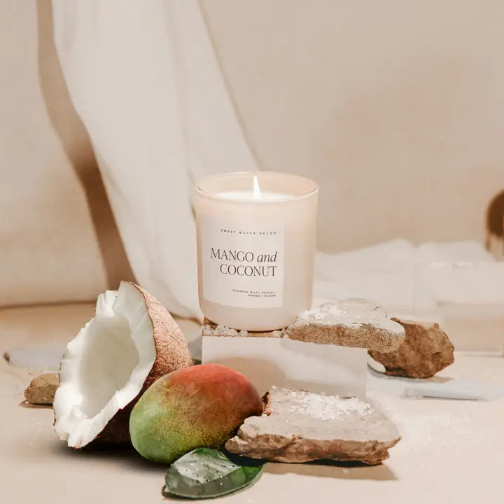 Mango & Coconut Luxury Soy Candle – 15oz Matte Jar | 70+ Hour Burn