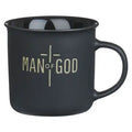 "Man of God" 1 Timothy 6:11 Christian Campfire Mug – Matte Black, 13oz