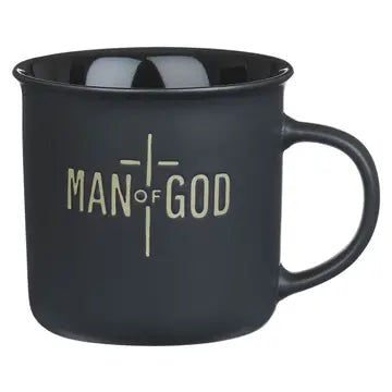 "Man of God" 1 Timothy 6:11 Christian Campfire Mug – Matte Black, 13oz