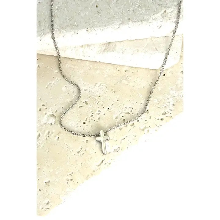 Dainty Cross Necklace – Petite Minimalist Pendant for Women