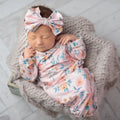 Infant Girl Flower Power Sleep Gown & Matching Bow Headband Set