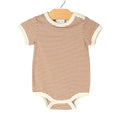 Toffee Stripe Cotton Baby Bodysuit | Ultra-Soft Spring Essential
