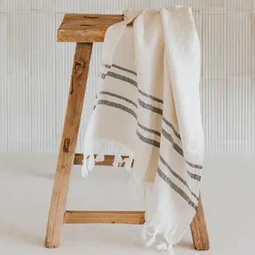 Haley Turkish Cotton & Bamboo Hand Towel - Premium Boho Kitchen & Bath Decor