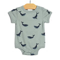 City Mouse Blue Whales Baby Bodysuit – Ultra-Soft 100% Combed Cotton